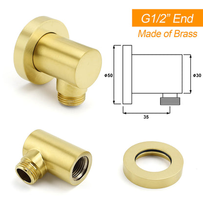 WELS Brushed Gold Twin Shower 8" Round Head One Mode Handheld Rose Sliding Rail With Mixer Set