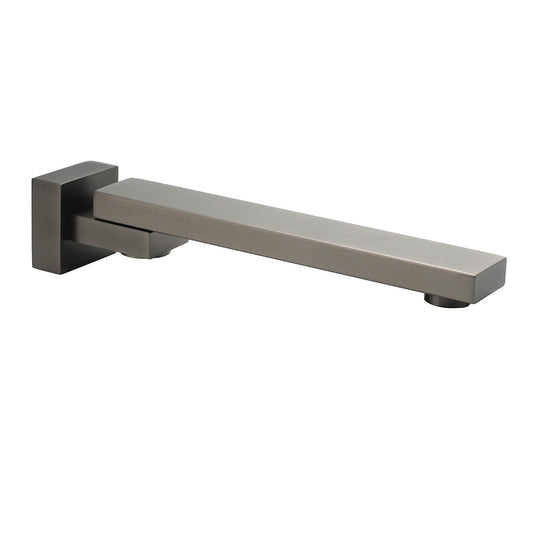 Gun Metal Square Stainless Steel 180 Swivel Bathtub Faucet Water Outlet Spout