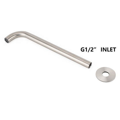 Brushed Nickel 300mm Extra Long Wall Mounted Extention Bathtub Filler Spout Set