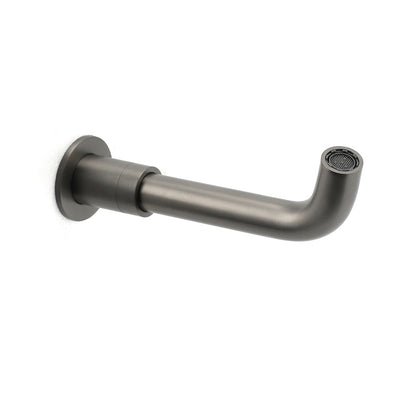 Gun Metal Grey Round Bathtub Spout Basin Curve Faucet Bubble Water Outlet 304SUS