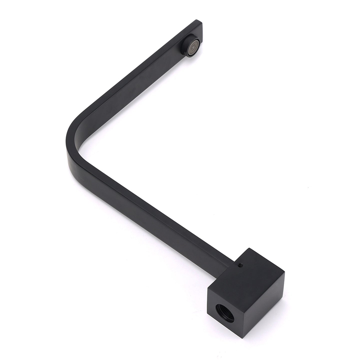 Black Gooseneck Arm High Rise Wall Mounted Bathtub Square Spout Water Outlet