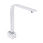 Square Chrome Gooseneck Arm Wall Mounted Swivel Bathtub Spout Faucet Outlet Set