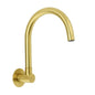 Brushed Gold Bath Tub Filler Round Gooseneck Arm Faucet Water Outlet Wall Spout