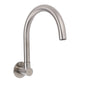 Brushed Nickel Round Gooseneck Arm Faucet Water Outlet Wall Mount Bathtub Spout