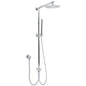 WELS Chrome Round 8" Stainless Steel Rain Head Stick Handheld Sliding Rail Arm Dual Shower Set