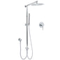 WELS Chrome 10" Round Rain Handheld Double Shower Head Arm Sliding Rail Wall Mixer Valve