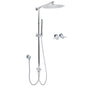 WELS Round Large 12" Rain 2in1 Shower Head Stainless Steel Handheld Wall Rail Brass Twin Taps Set