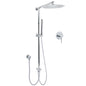WELS Round 12" Rain Twin Shower Head Stainless Steel Handheld Wall Rail Chrome Mixer Valve Set