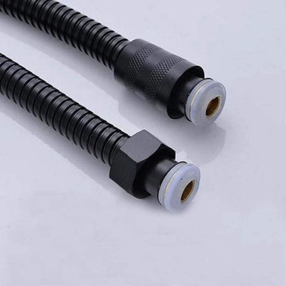 Black Stainless Steel Shower Hose Handheld Shower Head Fittings Hoses Bathroom Accessories Rubber Hose Flexible Plumbing Hose, 1.5M