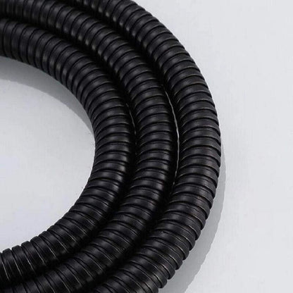 Black Stainless Steel Shower Hose Handheld Shower Head Fittings Hoses Bathroom Accessories Rubber Hose Flexible Plumbing Hose, 1.5M