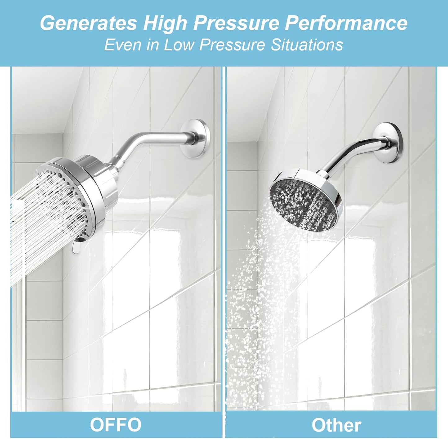 Shower Arm 10 in Bundle with 9 Mode Filtered Shower Head, Chrome