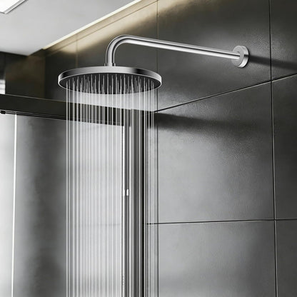 16 Inch All Metal Shower Extension Arm, Extra Long Extender with Flange, Stainless Steel Rainfall Shower Arm Water Outlet, Wall Mounted Shower Head Extender, Chrome