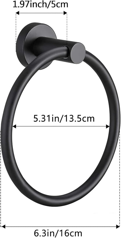 Hand Towel Ring, 304 Stainless Steel Towel Ring Hanging Round for Bathroom and Kitchen