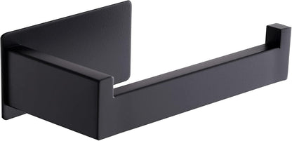 Toilet roll holder - No drilling required, high-quality 304 stainless steel toilet roll holder, self-adhesive, suitable for bathroom and kitchen, strong adhesion, waterproof, black