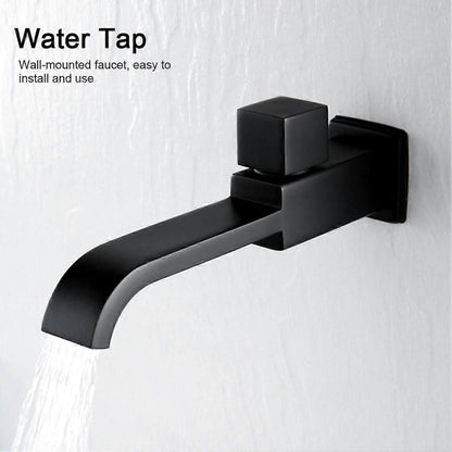 G1/2 Modern Brass Wall Mounted Faucets Bathroom Wall Mounted Faucet Single Hole Cold Water Faucet for Kitchen Bath Wash Basin Sink Matte Black