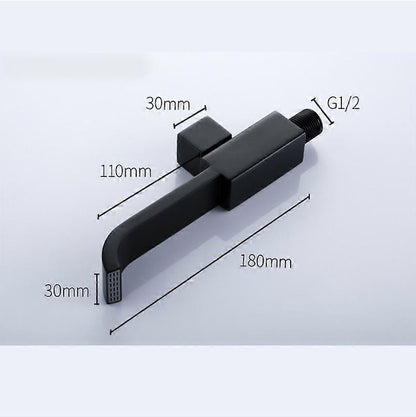 G1/2 Modern Brass Wall Mounted Faucets Bathroom Wall Mounted Faucet Single Hole Cold Water Faucet for Kitchen Bath Wash Basin Sink Matte Black
