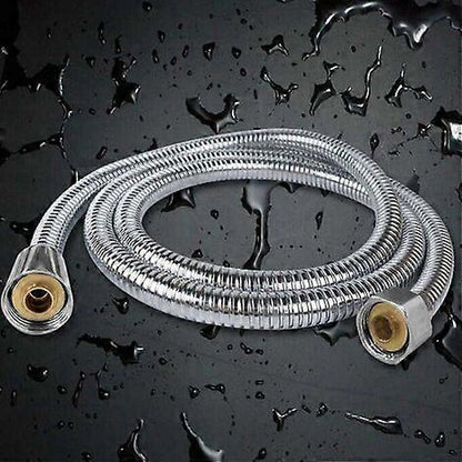 Long Stainless Steel Shower Hose, Chrome Finish, Durable Shower Pipe