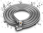 150cm Stainless Steel Look Shower Hose, Durable Bathroom Shower Pipe