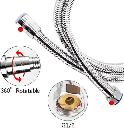 2m Universal Expandable Shower Hose, Stainless Steel Anti-Elastic Shower Pipe