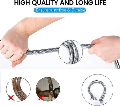 2m Universal Expandable Shower Hose, Stainless Steel Anti-Elastic Shower Pipe