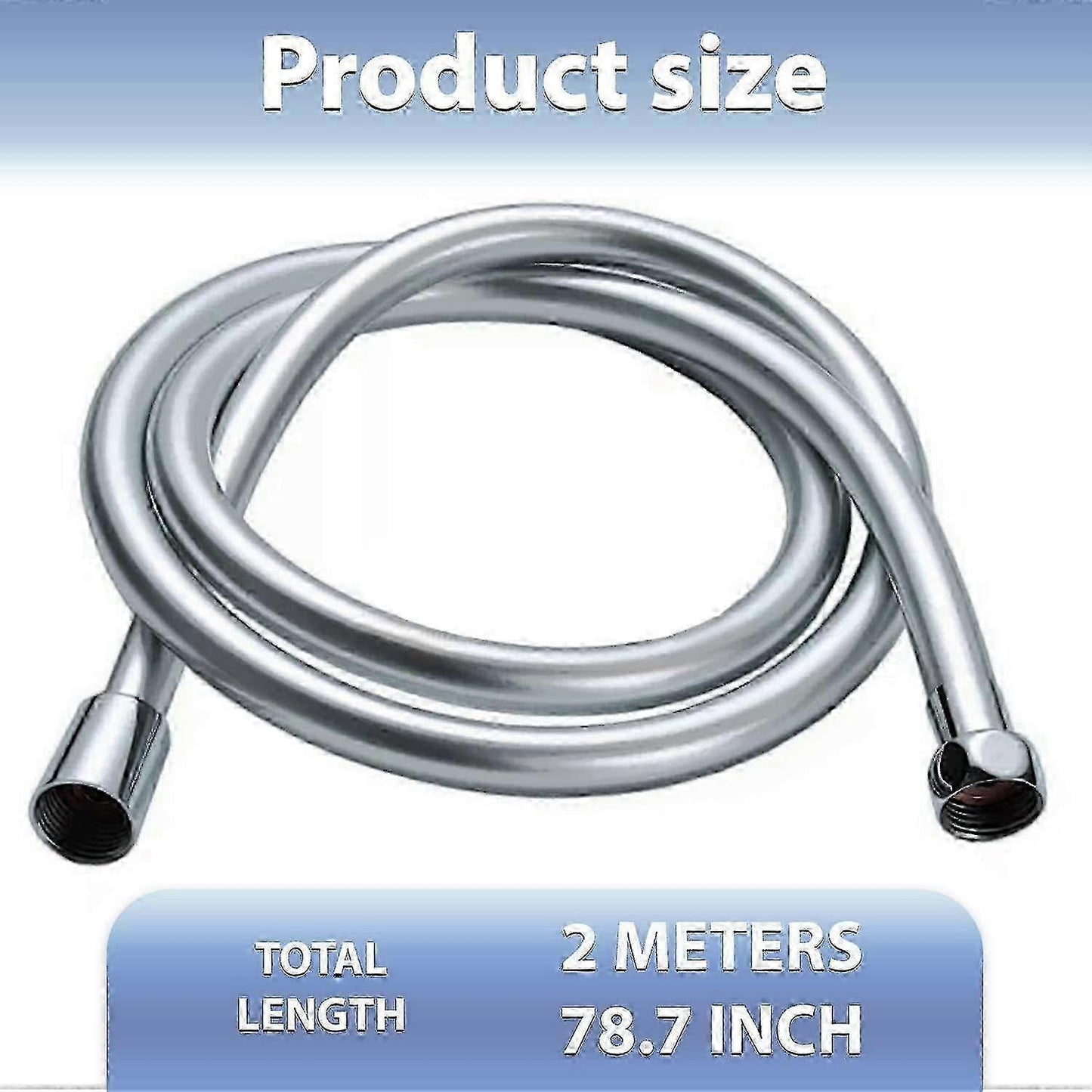 Universal 2m PVC Shower Hose, 200cm Flexible Bathroom Shower Pipe