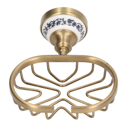 Soap Dish Holder Basket Hollow Design Waterproof Rustproof Wall Mounted Antique Bathroom Soap Basket Soap Dish Holder