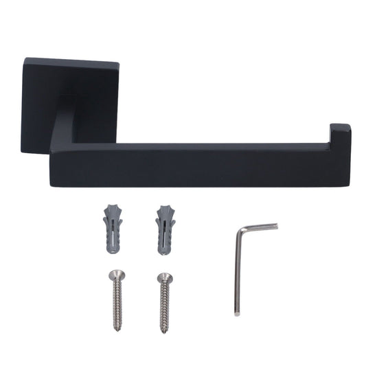 Stainless Steel Toilet Paper Holder Corrosion Resistance Tissue Rack for Bathroom Kitchen (Black)