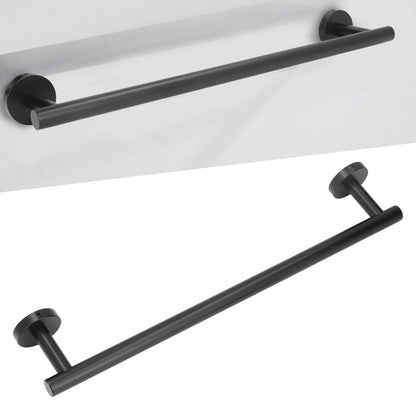 Towel Bar 304 Stainless Steel 45cm Matte Black Nail Free Punch Single Rod Towel Rack Hardware Pendant