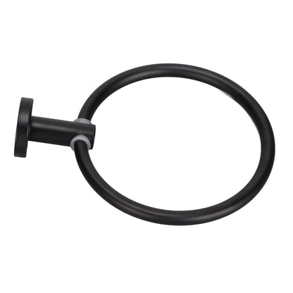 Towel Ring Space Aluminum Modern Round Hand Towel Holder Bath Hardware for Balcony HotelBlack