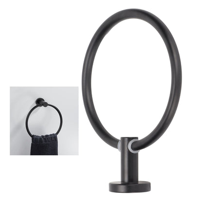Towel Ring Space Aluminum Modern Round Hand Towel Holder Bath Hardware for Balcony HotelBlack