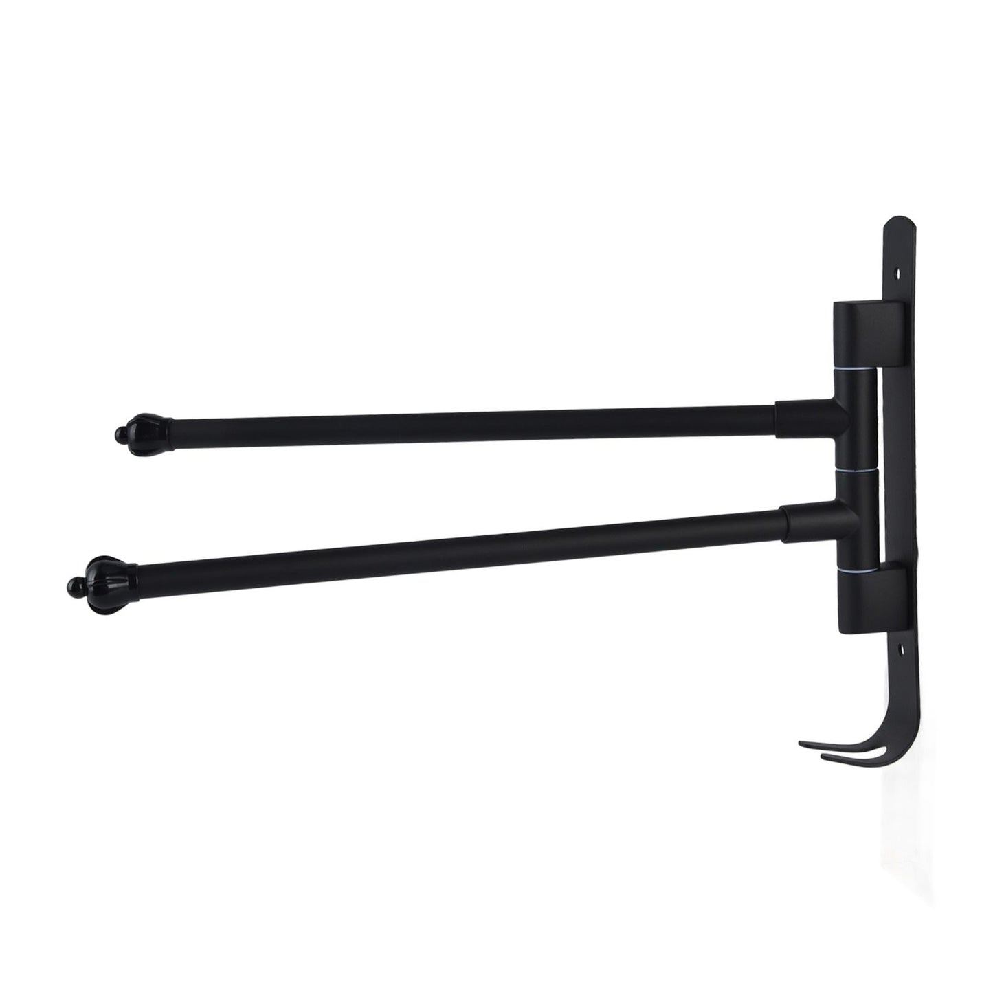 Stainless Steel Swivel Towel Hanger Holder Black Rotating Movable Towel Bar for Bathroom Wardrobe Kitchen2 Arms
