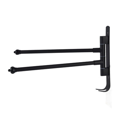 Stainless Steel Swivel Towel Hanger Holder Black Rotating Movable Towel Bar for Bathroom Wardrobe Kitchen2 Arms