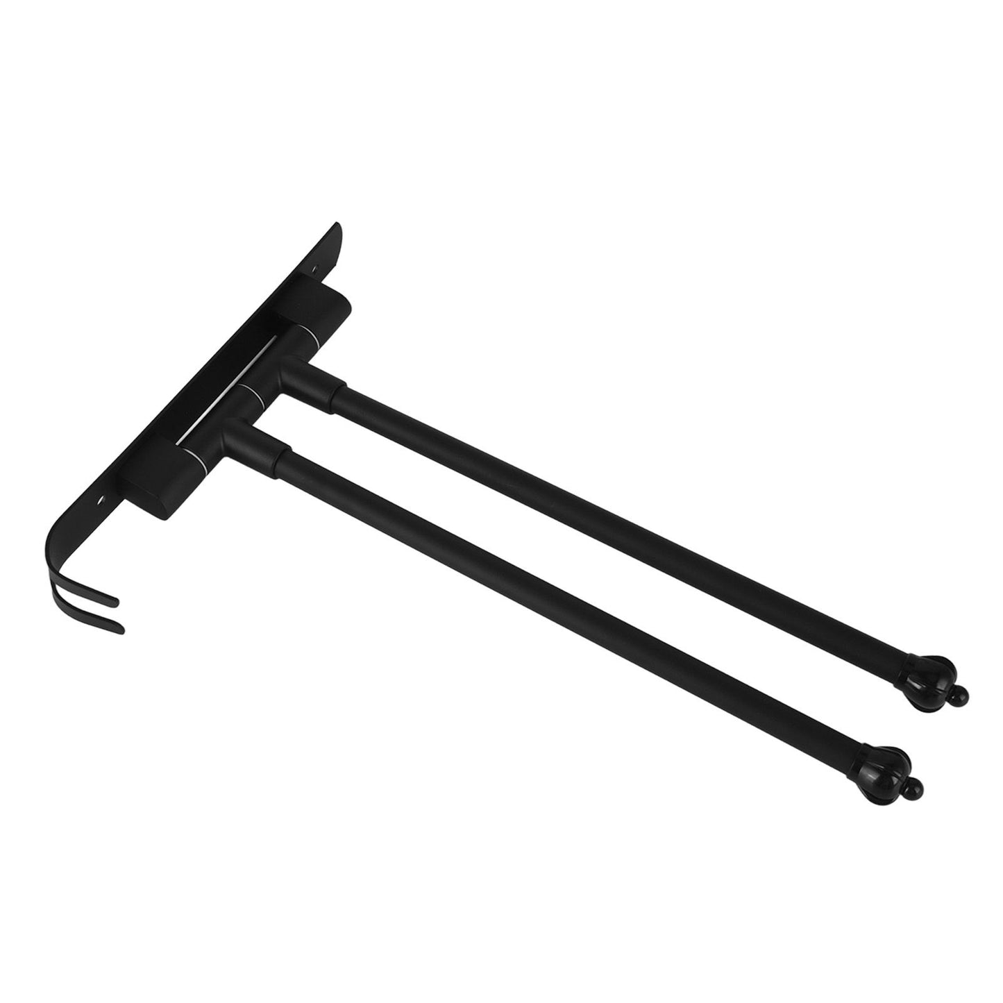 Stainless Steel Swivel Towel Hanger Holder Black Rotating Movable Towel Bar for Bathroom Wardrobe Kitchen2 Arms