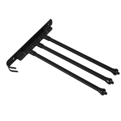 Stainless Steel Swivel Towel Hanger Holder Black Rotating Movable Towel Bar for Bathroom Wardrobe Kitchen3 Arms