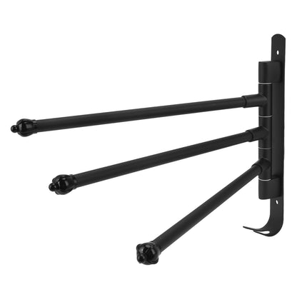 Stainless Steel Swivel Towel Hanger Holder Black Rotating Movable Towel Bar for Bathroom Wardrobe Kitchen3 Arms