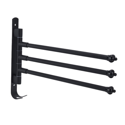 Stainless Steel Swivel Towel Hanger Holder Black Rotating Movable Towel Bar for Bathroom Wardrobe Kitchen3 Arms