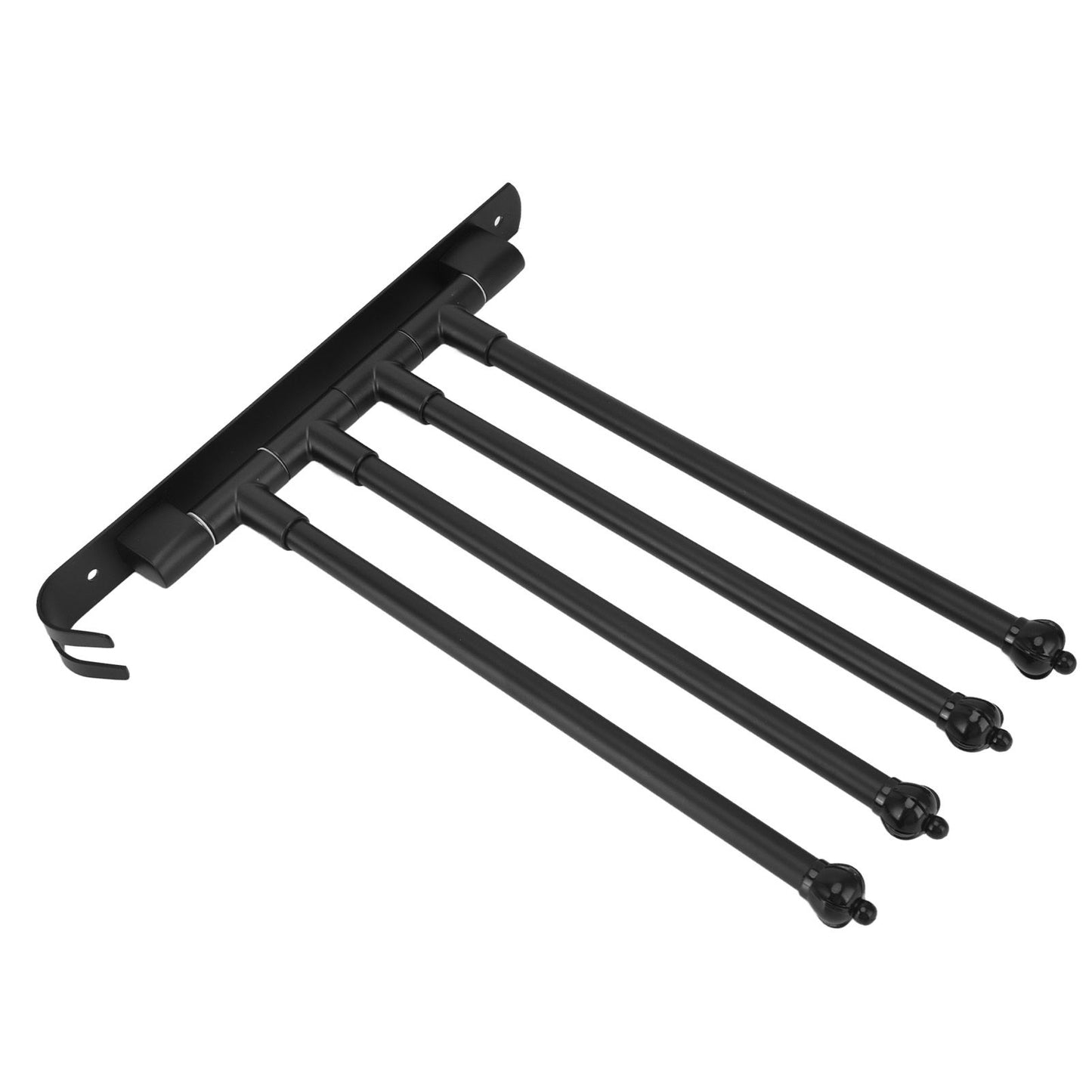Stainless Steel Swivel Towel Hanger Holder Black Rotating Movable Towel Bar for Bathroom Wardrobe Kitchen4 Arms