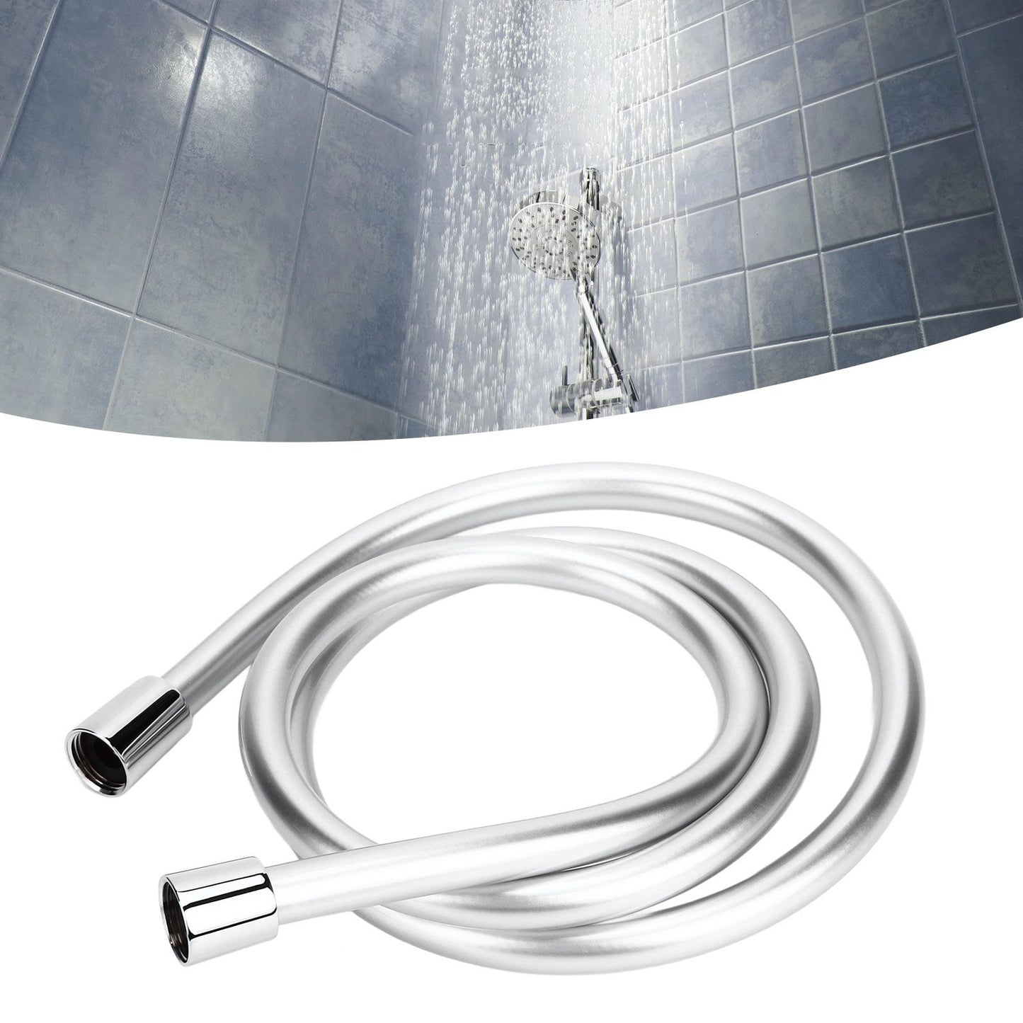 Shower Head High Pressure Hose PVC Shower Tube Anti Explosion with G1/2 Thread for Household Bathroom