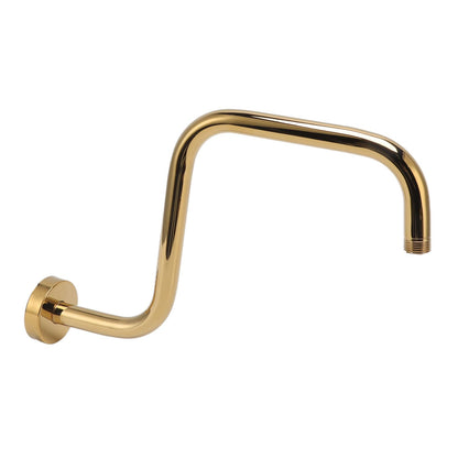 Shower Extension Arm Stainless Steel High Rise Shower Arm with Flange Wall Mounted Shower Head Riser Pipe Gold
