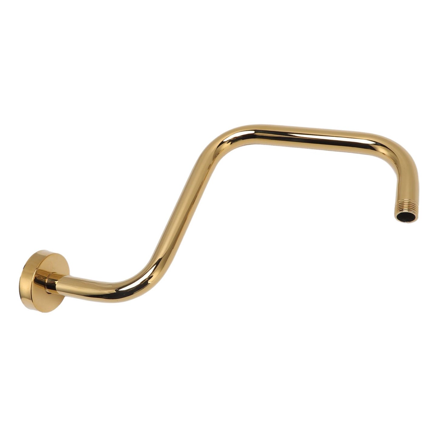 Shower Extension Arm Stainless Steel High Rise Shower Arm with Flange Wall Mounted Shower Head Riser Pipe Gold