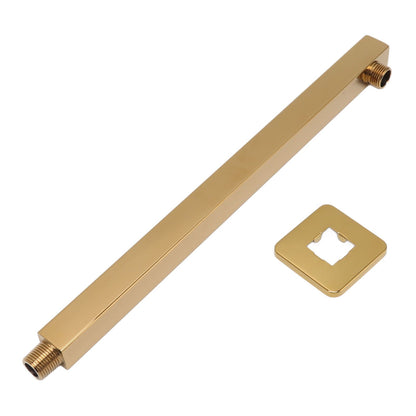 Wall Mounted Shower Arm Stainless Steel Quadrate Shower Head Extension Arm Shower Arm Pipe Gold