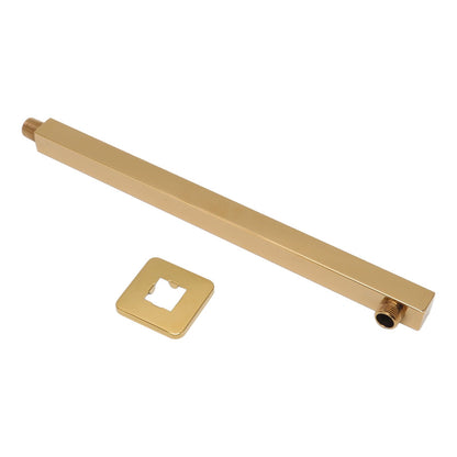 Wall Mounted Shower Arm Stainless Steel Quadrate Shower Head Extension Arm Shower Arm Pipe Gold