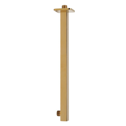 Wall Mounted Shower Arm Stainless Steel Quadrate Shower Head Extension Arm Shower Arm Pipe Gold