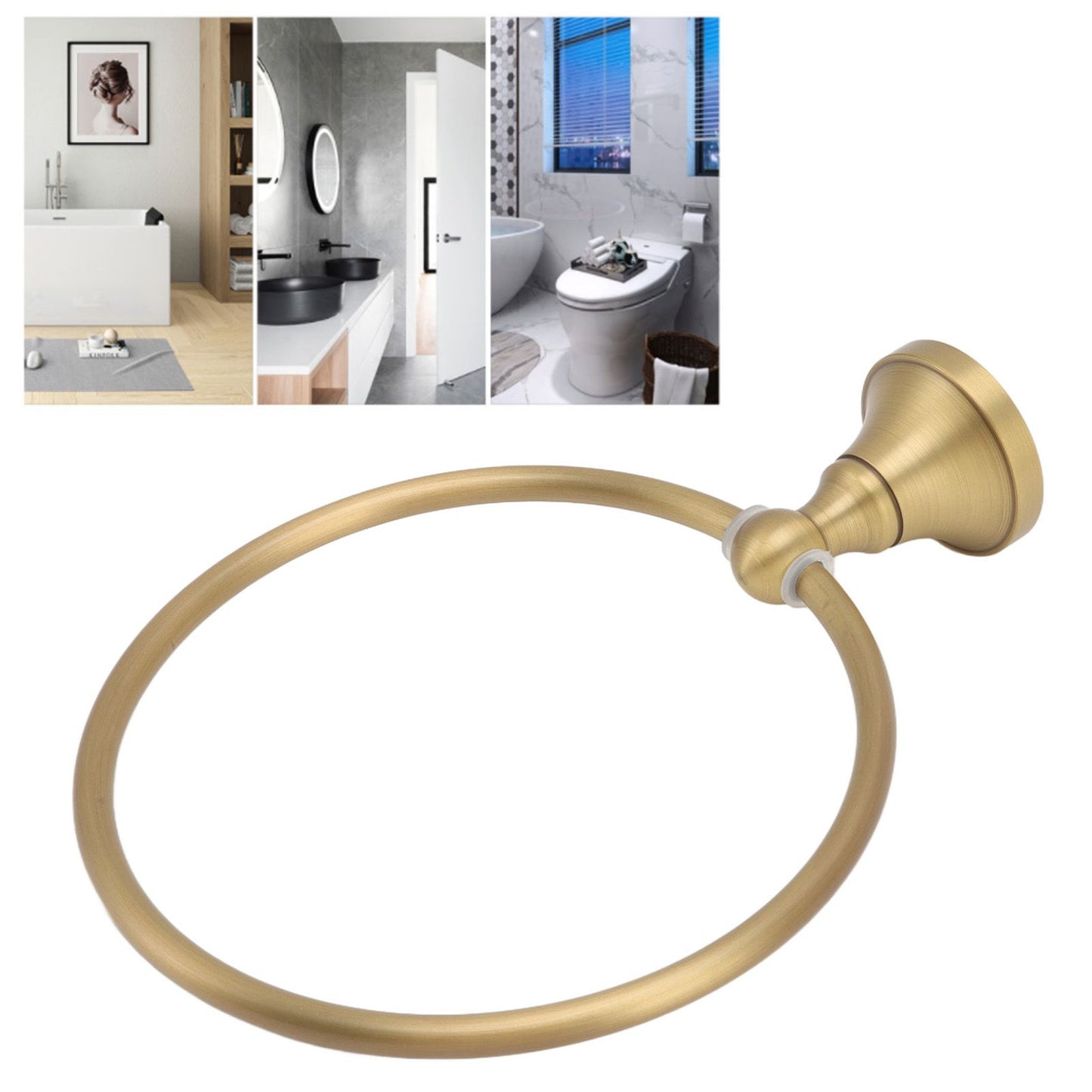 Wall Mounted Towel Ring Heavy Duty Antique Brass Towel Holder for Bathroom Accessories