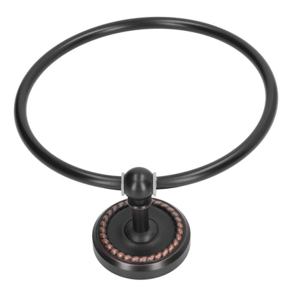 Bathroom Towel Ring Brass Wall Mounted Antique Towel Holder Toilet Towel Rack Black Twisted Pattern