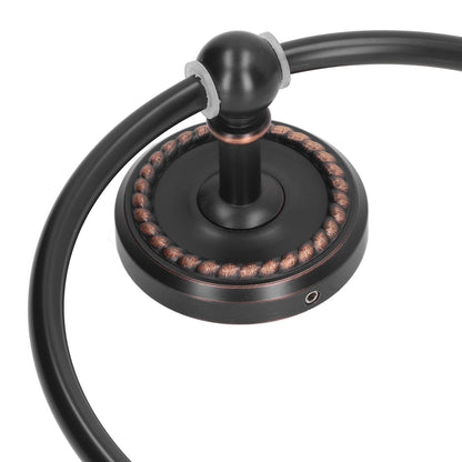 Bathroom Towel Ring Brass Wall Mounted Antique Towel Holder Toilet Towel Rack Black Twisted Pattern