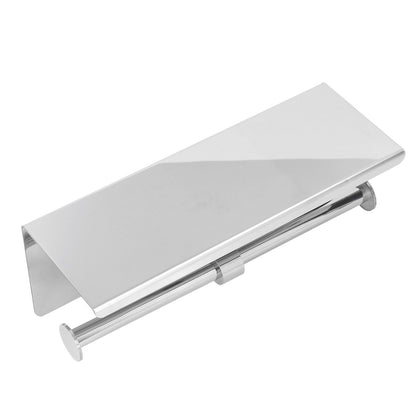 Stainless Steel Toilet Paper Holder with Shelf Self Adhesive Punch Free Toilet Paper Shelf Roll Holder for Bathroom K10 304