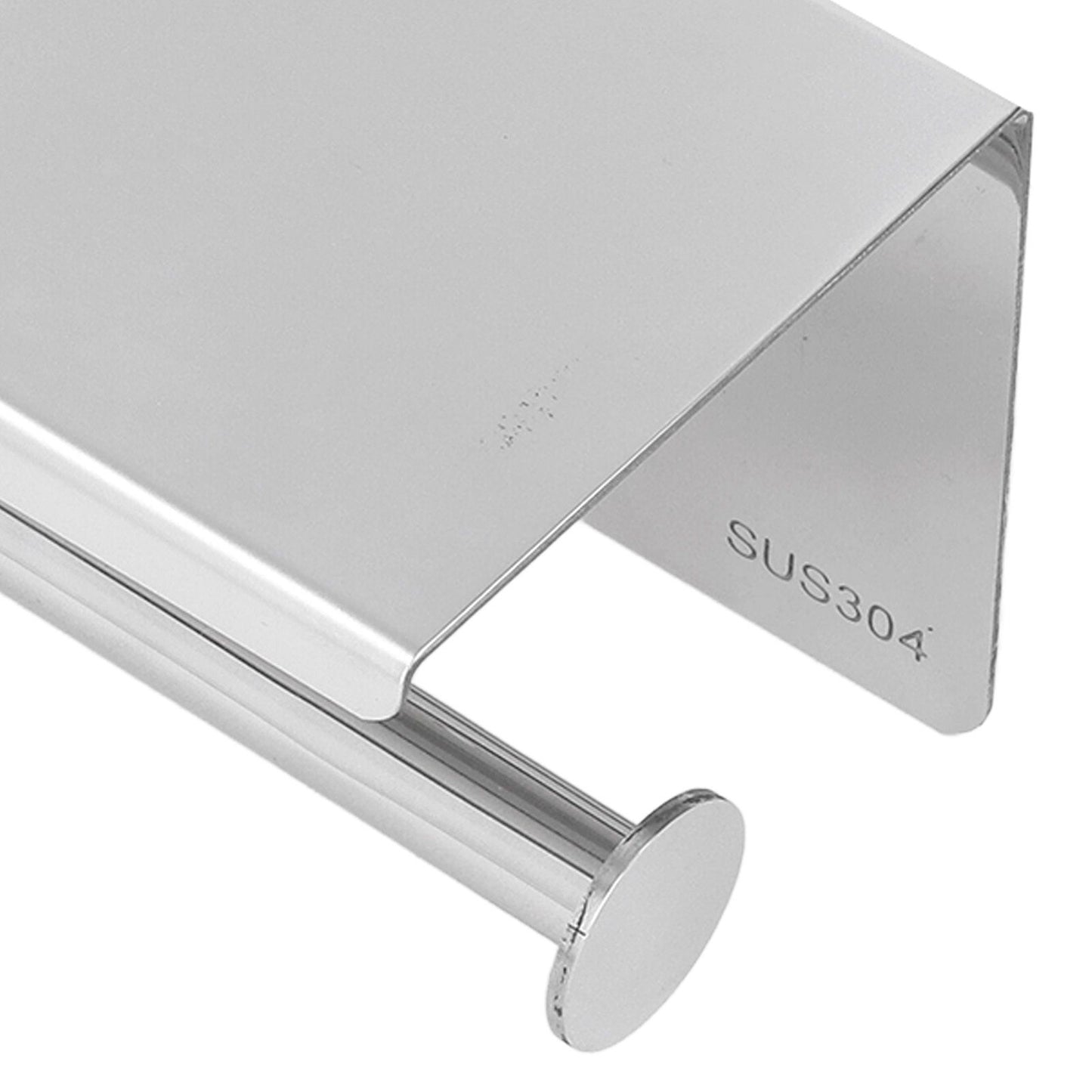 Stainless Steel Toilet Paper Holder with Shelf Self Adhesive Punch Free Toilet Paper Shelf Roll Holder for Bathroom K10 304
