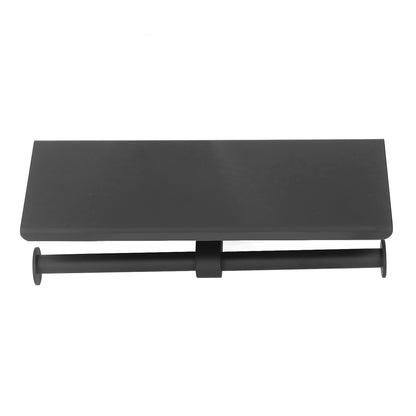 Stainless Steel Toilet Paper Holder with Shelf Self Adhesive Punch Free Toilet Paper Shelf Roll Holder for Bathroom K10 Black
