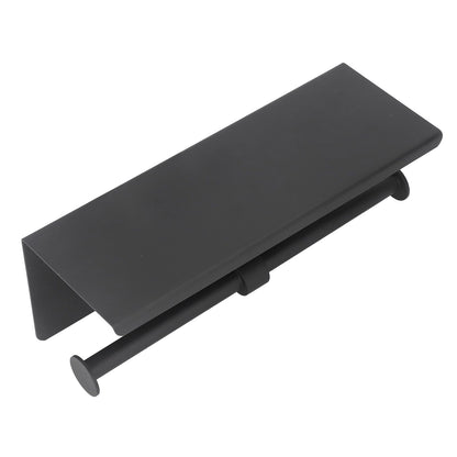 Stainless Steel Toilet Paper Holder with Shelf Self Adhesive Punch Free Toilet Paper Shelf Roll Holder for Bathroom K10 Black